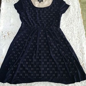 Navy blue and brown dress
